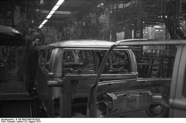 23 1973 photo workers on the assembly line build Volkswagen Type 2 vans 