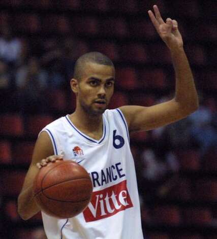 Basketball Russia vs. France, 32nd European Championship for Men: French Tony Parker make a sign for a play's scheme during the match Russia vs. France Sept. 9, 2001 in Istanbul. (Jacques Demarthon / AFP/Getty Images) / SA