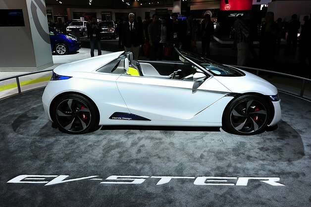 The Honda EV-STER Small Sports Car concept is on display at the Los Angeles Auto Show in Los Angeles, California on media preview day, November 28, 2012.   The LA Auto Show will open to the public on November 30 and runs through December 9. Photo: Robyn Beck, AFP/Getty Images / SF