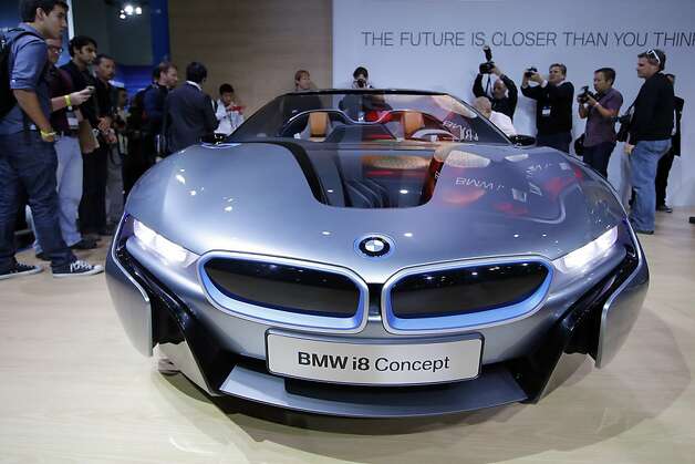 The BMW i8 Concept is shown at the LA Auto Show in Los Angeles, Wednesday, Nov. 28, 2012. (AP Photo/Jae C. Hong) Photo: Jae C. Hong, Associated Press / SF