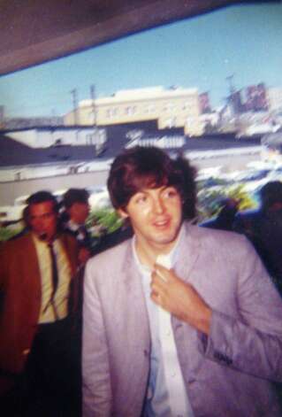 Paul McCartney arrives at the Edgewater Hotel, Aug.21, 1964. The photo is kept in a scrapbook made by Ann Wright, wife of former Edgewater Hotel manager Don Wright. (Photo courtesy Ann Wright)