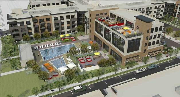 The 394-unit Menlo Park complex is planned by Facebook and developer St. Anton Partners. Photo: KTYG Group