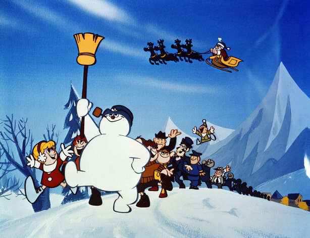 Frosty and his friends set off in search of the North Pole, in 'Frosty The Snowman,' the classic animated musical special narrated by Jimmy Durante. 'Frosty' airs on CBS at 8 p.m., EST, Friday, Nov. 30, 2001. (AP Photo/CBS) / CBS