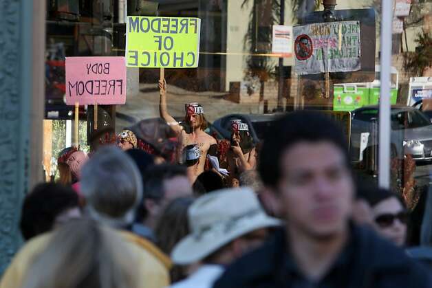 Nude activists cause a stir at protest in Castro - SFGate