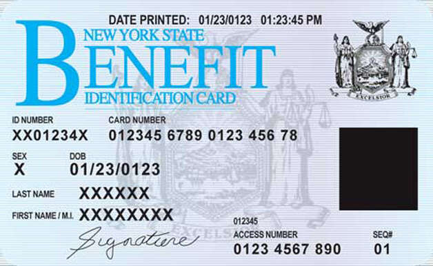New York electronic benefit card (EBT) sample. (New York State)