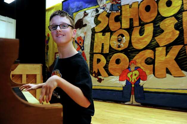 Chance Taylor, 14, an eighth-grader at Broadview Middle School in Danbury, Conn., plays the piano in the school play, "School House Rock Jr." Photo: Carol Kaliff / The News-Times