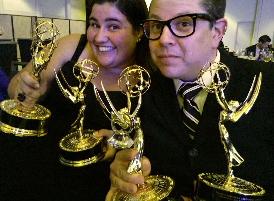 San Francisco Chronicle multimedia producers Luanne Dietz and Mike Kepka accept two sets of regional Emmy - 920x920