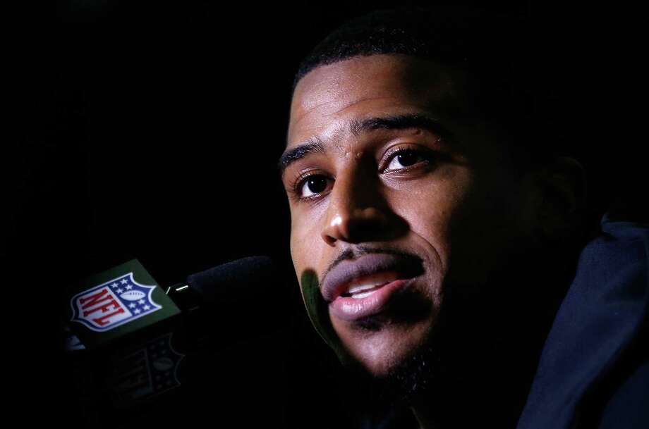 Middle linebacker Bobby Wagner of the Seattle Seahawks speaks during a Super Bowl XLIX media availability at the Arizona Grand Hotel in Chandler, Ariz., on Wednesday. Photo: Christian Petersen / Getty Images / 2015 Getty Images