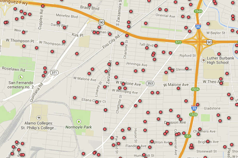 Registered Sex Offender Map Of San Antonio Area Zip Codes Houston Chronicle 6667
