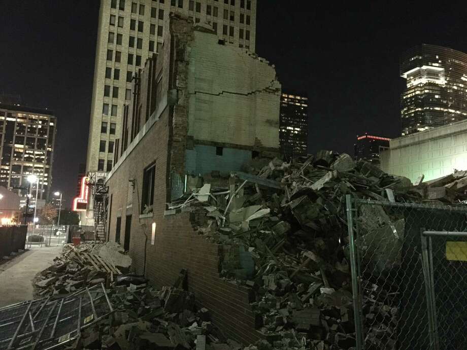 The Hogan-Allnoch Building was recently torn down. For years it was home to a dry goods retailer. Photo: J.R. Gonzales