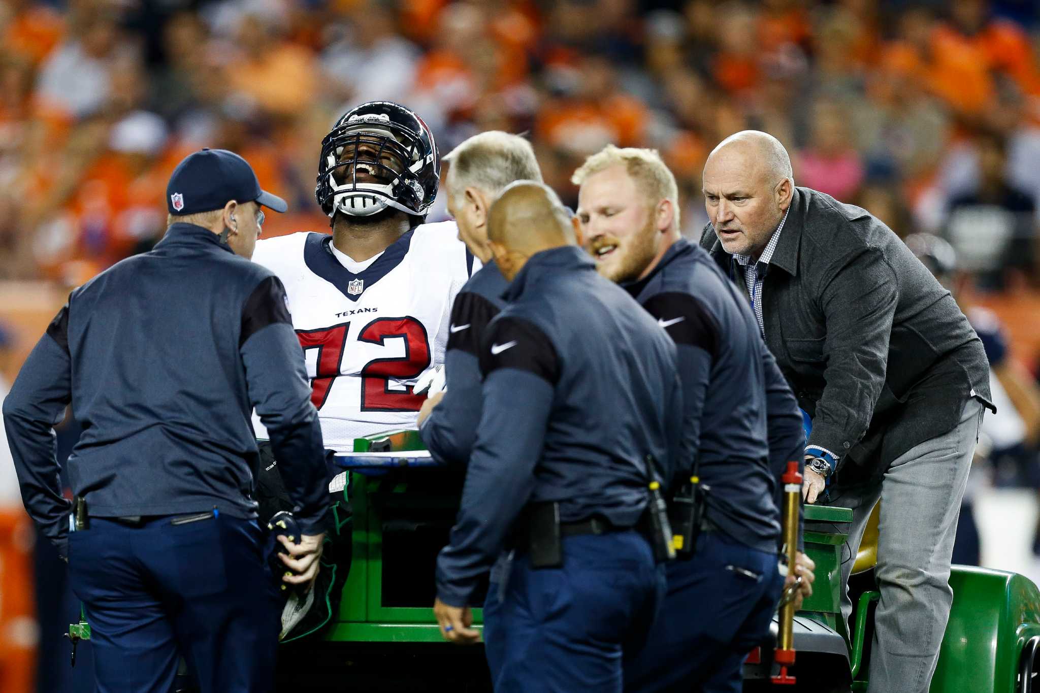 Texans' Derek Newton traveling back to Houston after horrific injuries