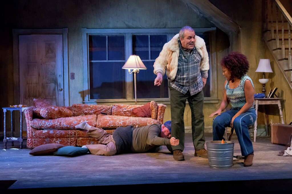 From left, Rutherford Cravens, Greg Dean and Candice D'Meza in "Buried Child," at the MATCH through Oct. 1. Photo: Anthony Rathbun/Catastrophic Theatre / Anthony Rathbun Photography
