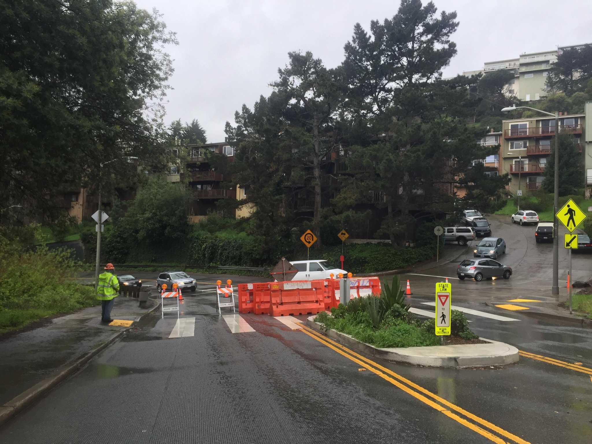 Unstable cliff causes closure of major San Francisco road - SFGate