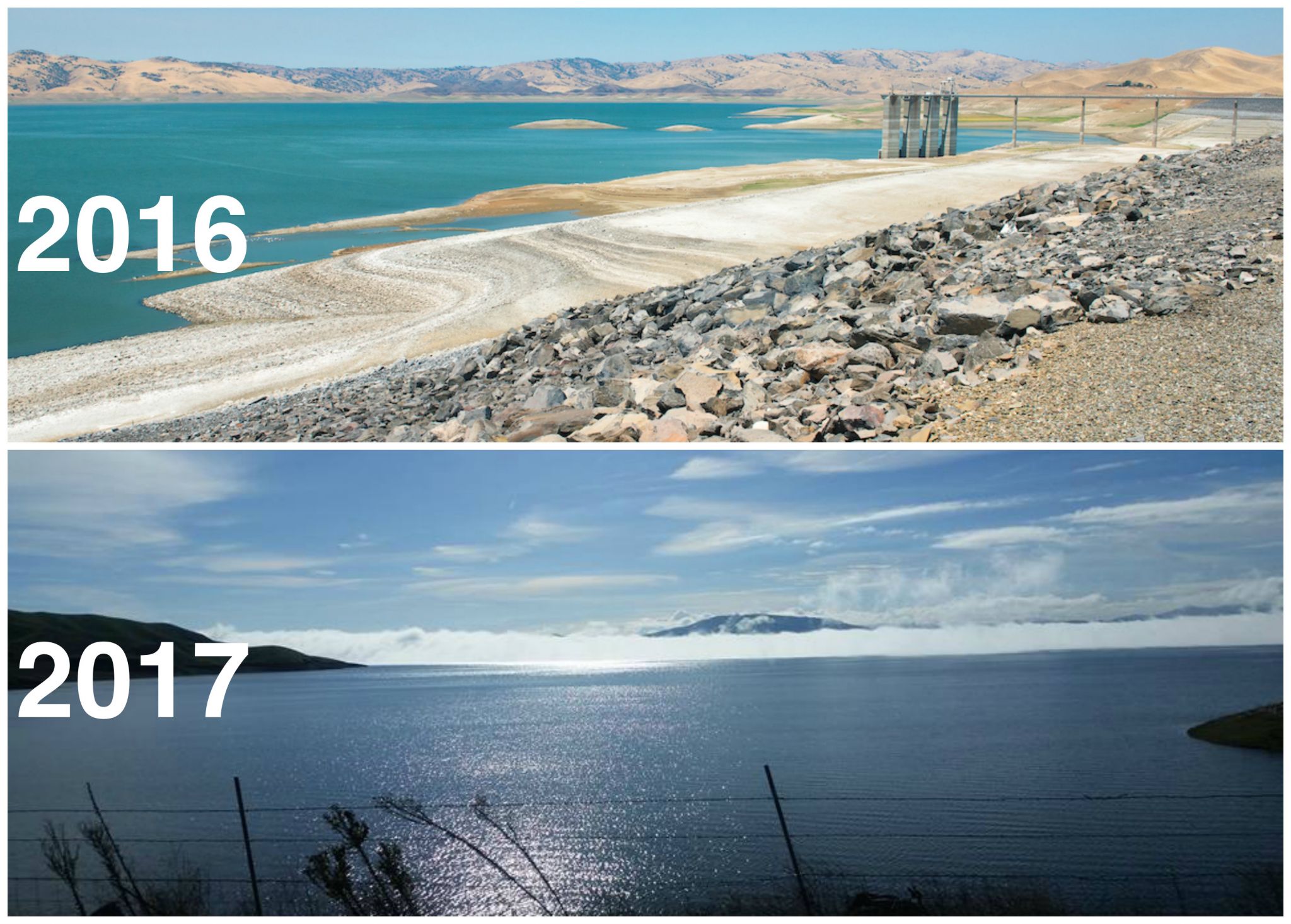 What are California lake's reservoir levels?
