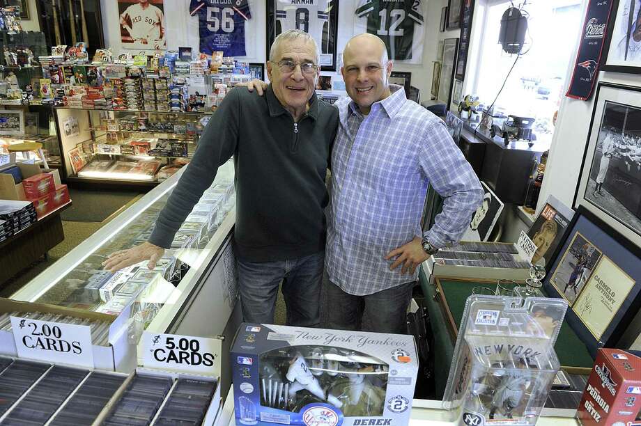 Tommy Balash Jr., 76, and his son Anthony, 42, of Brookfield, own and operate Remember When, a sports memoribilia business in Brookfield. Photo Tuesday, Feb. 28, 2017. Photo: Carol Kaliff / Hearst Connecticut Media / The News-Times