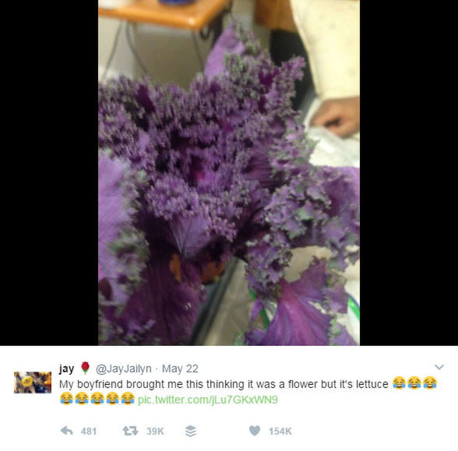 Houston man mistakes kale for flowers but wins over girlfriend anyway