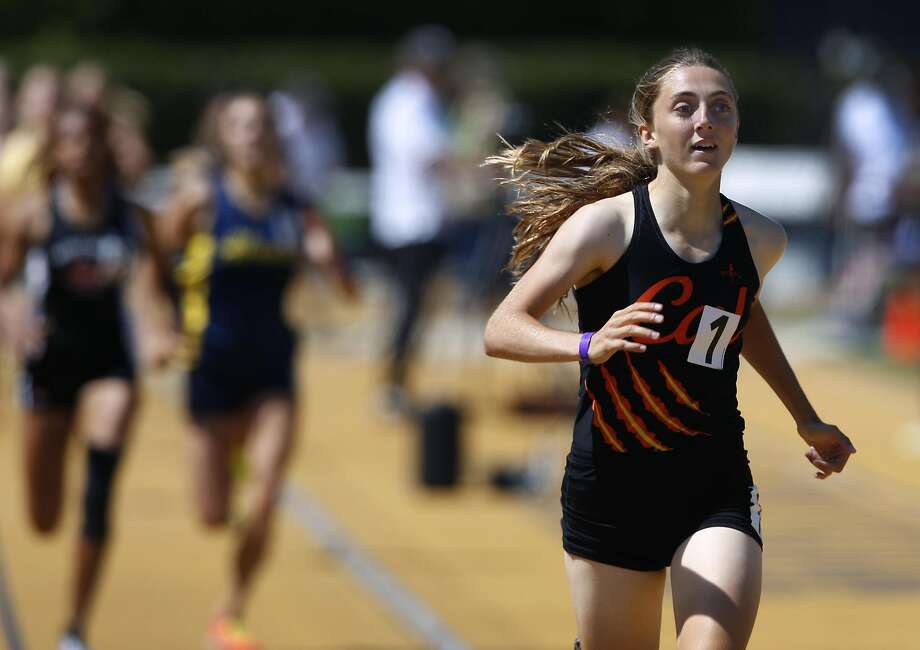 Alyssa Brewer from California-San Ramon sets a meet record in the girls 800-meter at the North Coast Meet of Champions. Photo: Paul Chinn, The Chronicle