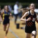 Alyssa Brewer from California-San Ramon sets a meet record in the girls 800-meter at the North Coast Meet of Champions.