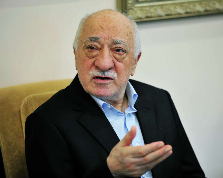 Islamic cleric Fethullah Gulen speaks to members of the media at his compound, Sunday, July 17, 2016, in Saylorsburg, Pa. Turkish officials have blamed a failed coup attempt on Gulen, who denies the accusation. (AP Photo/Chris Post) Photo: Chris Post / FR170581 AP