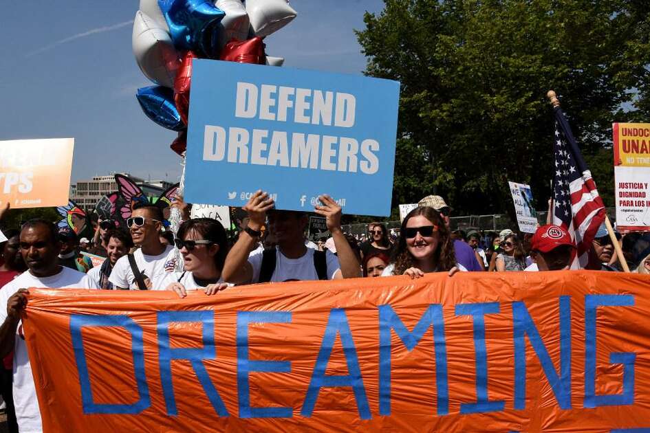 Image result for 1.	Young immigrants held rally in support of Deferred Action for Childhood Arrivals in Los Angeles