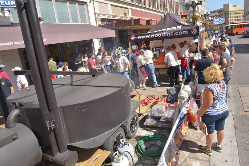 The Guinness World Record attempt pizza was cooked in a custom made smoker and was 92 1/2 inches 