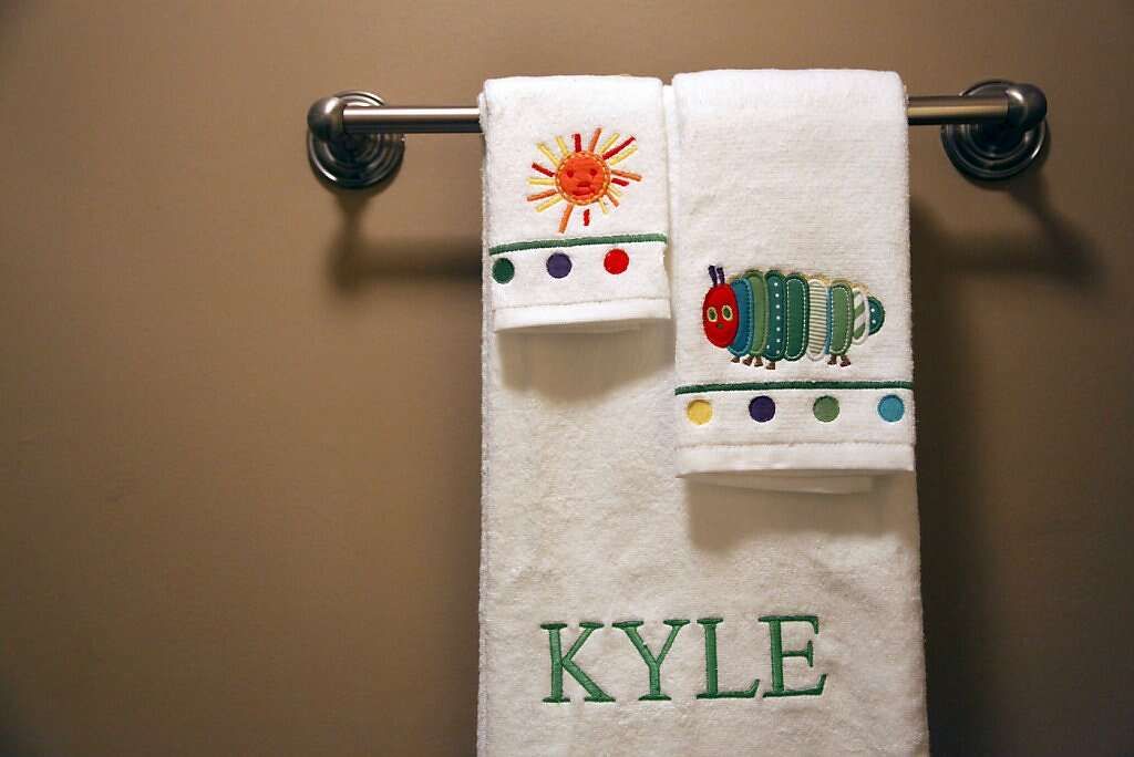 Baby Kyle Benito-Kowalski has monogrammed towels in the Kowalski home in San Carlos, Calif., Wednesday, August 7, 2013. Photo: Nicole Fruge, The Chronicle