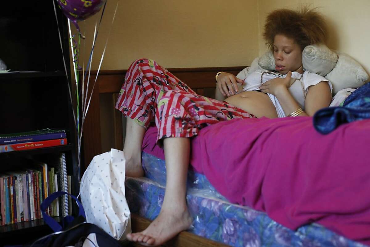 Brijjanna Price, 16, talks to her stomach after learning that she was two months pregnant in April of 2012, in Antioch, Calif. Photo: Lacy Atkins, The Chronicle