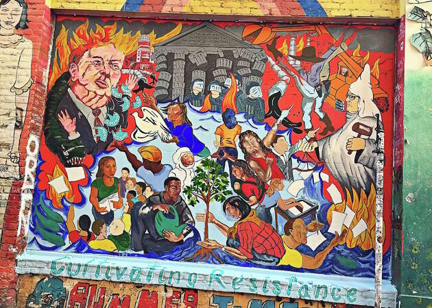 Fiery anti-Trump mural appears in Clarion Alley