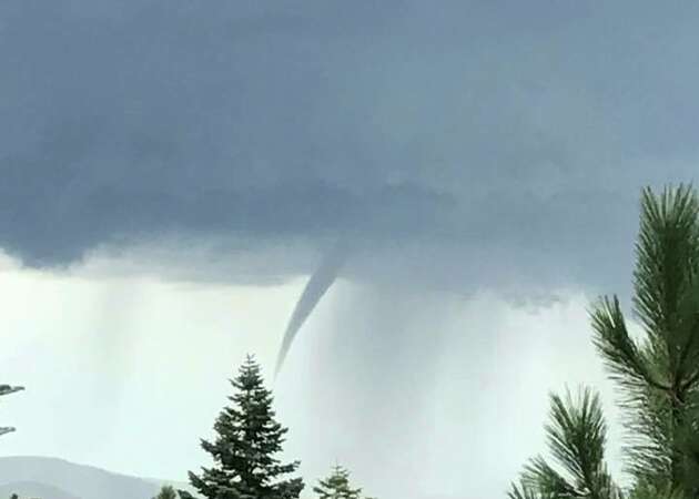 Video: Water spout puts on dramatic show over Lake Tahoe