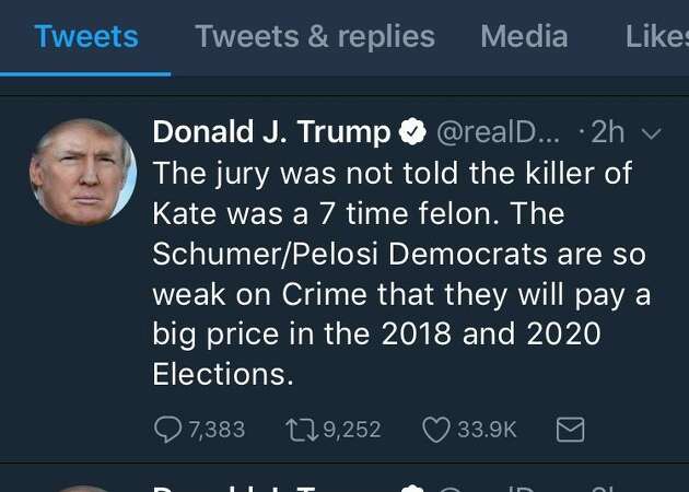 Trump jumps on Democrats in latest Kate Steinle case tweets