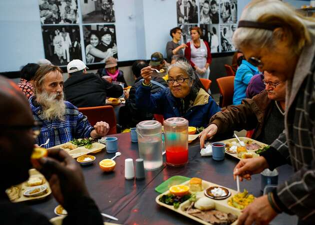 Hundreds enjoy donated prime rib lunch for Christmas Eve at Glide Memorial